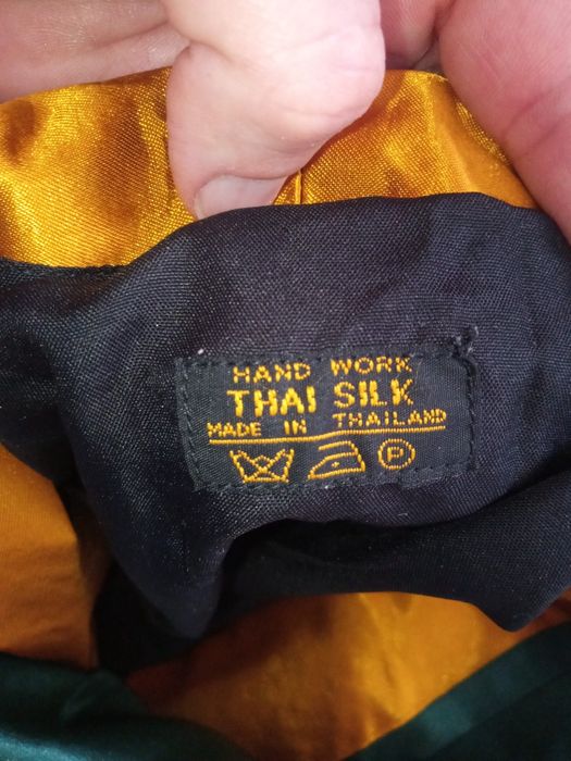 Szlafrok męski/kimono dwustronny thai silk, wyszywany smok