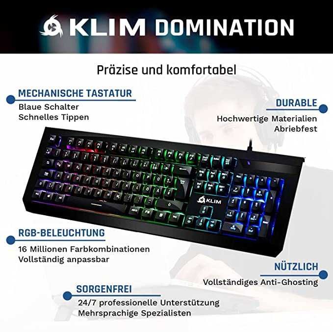 Klawiatura mechaniczna Klim Domination, RGB