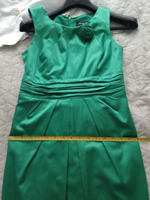 Sukienka zielona r.S midi sylwester wesele komunia chrzciny