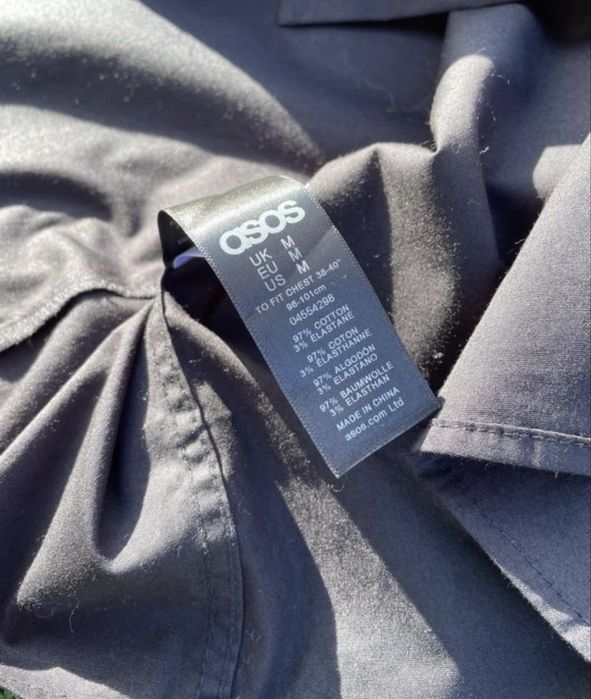 ASOS  нова чорна чоловіча сорочка з коротким рукавом розмір M Нова без нюансів