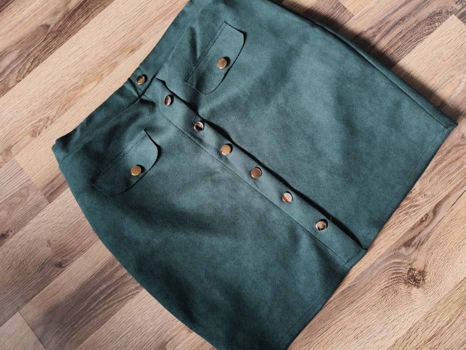 Spódniczka butelkowa zieleń krótka welur