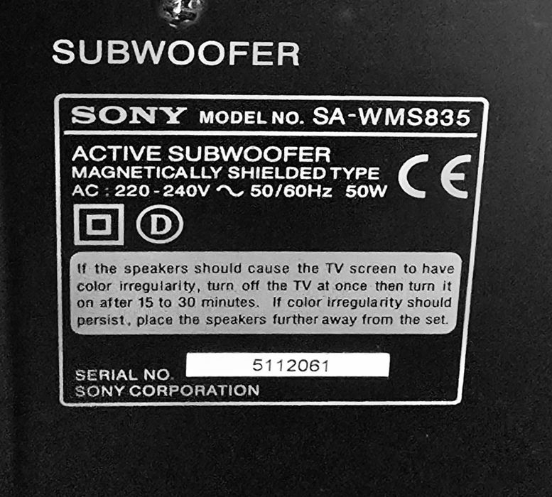 Subwoofer Activo SONY SA-WMS835 (RESERVADO)