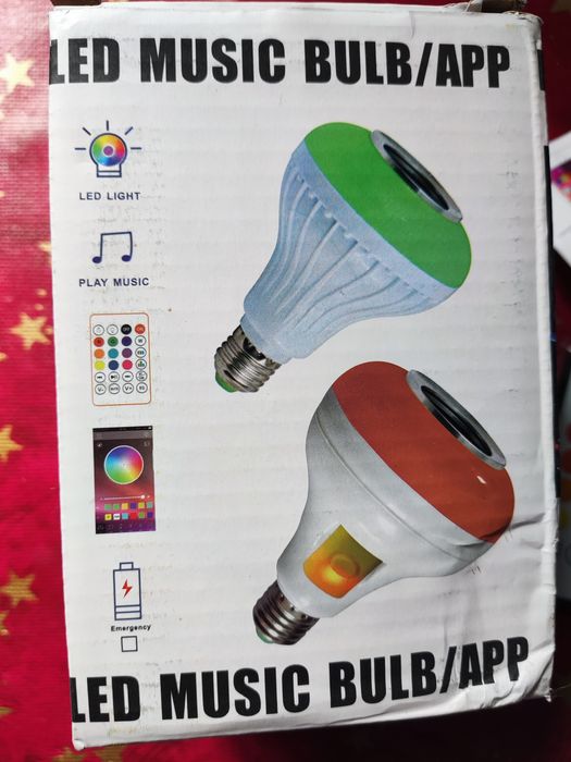 Lâmpada Led RGB com coluna wireless Bluetooth