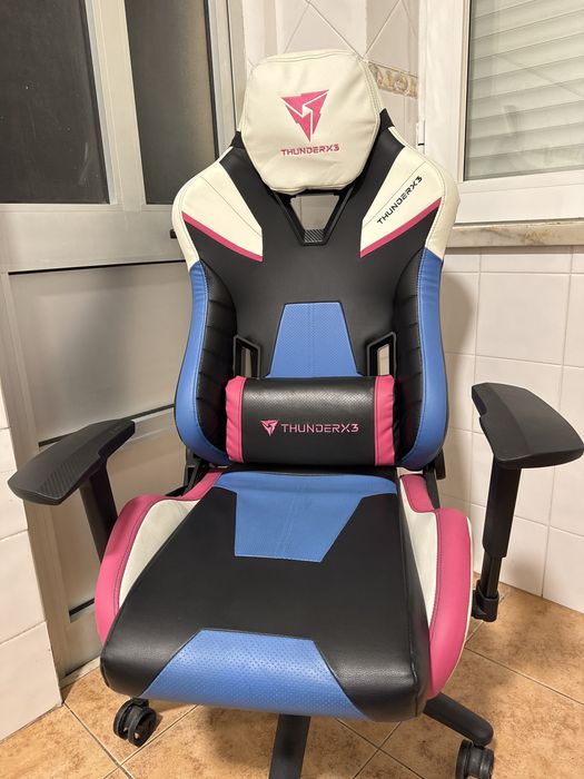 ThunderX3 Cadeira Gaming Rosa Preta Branca Azul