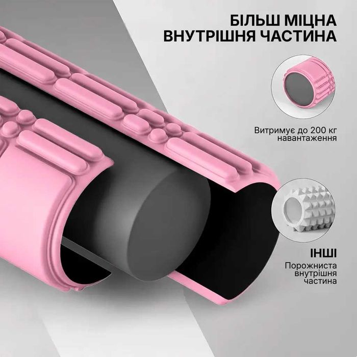 Масажний ролик WCG K3 Premium Foam Roller 42 см, рожевий, 3D рельєф, EVA, до 200 кг
