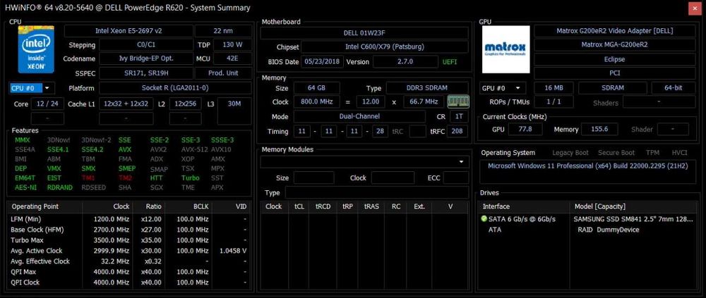 [5x] Dell PowerEdge R620 - 2x Xeon E5-2697 v2 / 64GB DDR3 / 128-256GB
