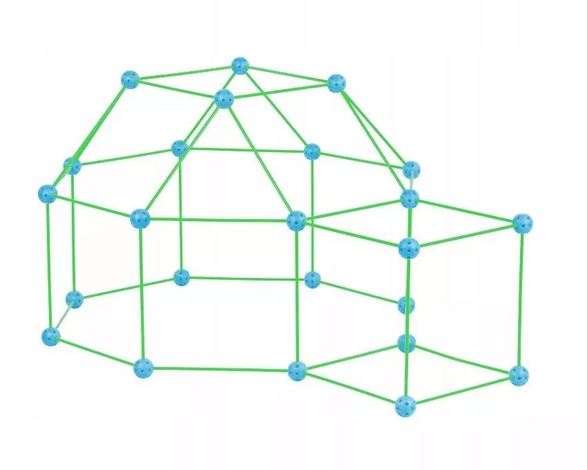 Zwariowany namiot zielono-niebieski świecący. Kolorowe Baloniki