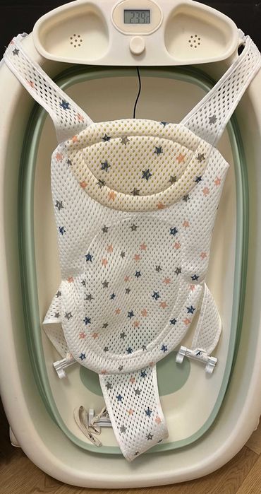 wanienka dla niemowlaka skladana z termometrem silikonowa + wkladka