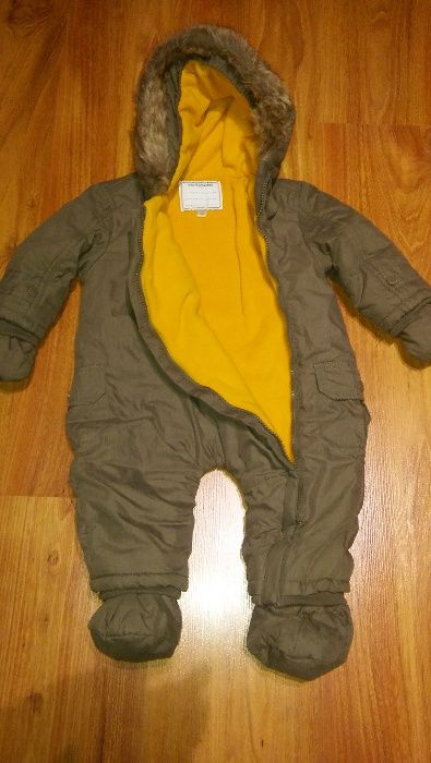 Kombinezon zimowy futerko odpinane rekawiczki 74 zaproponuj cene