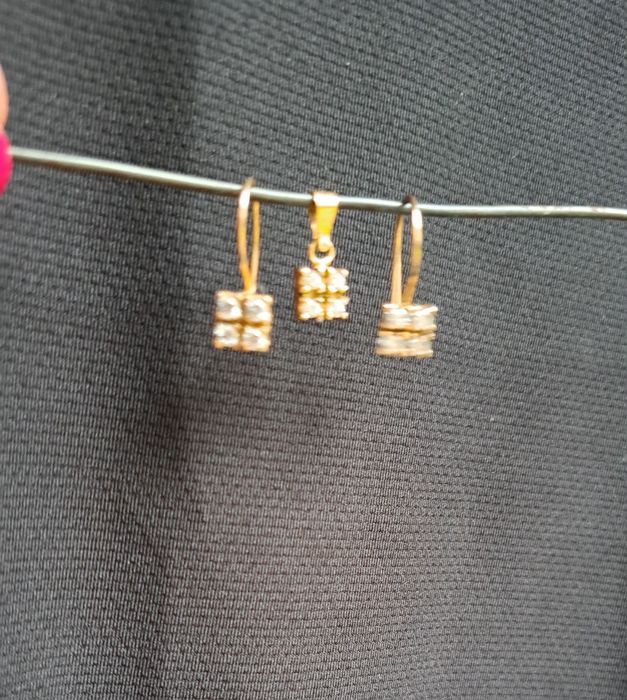 Kolczyki + wisiorek, złoto 585