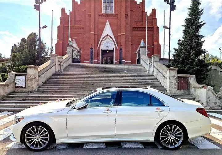 Auto do Ślubu Biały Mercedes S550 Long Amg Wolne Terminy