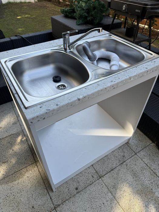 Zlew zlewozmywak dwukomorowy do domu, na ogrod, budowe