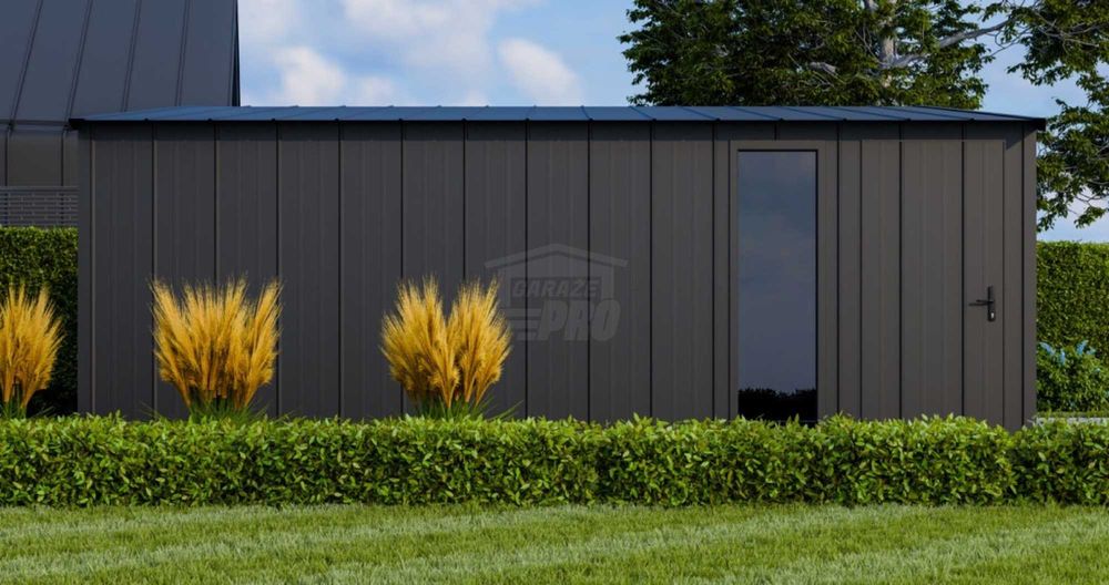 Garaż blaszany 7x6m brama okno drzwi blacha na rąbek dach GP647