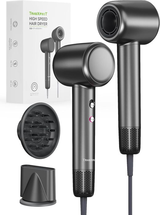 TRANXPHIT Suszarka do włosów 1800W z jonizacją i dyfuzorem