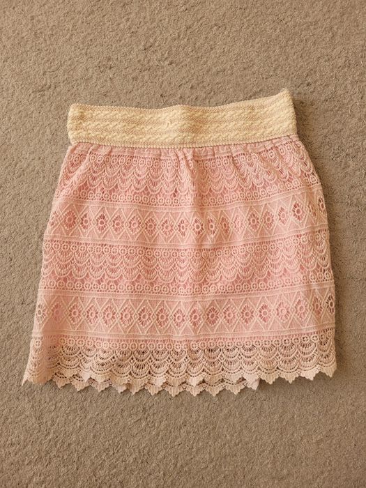 Koronkowa spódniczka pudrowy róż S/M