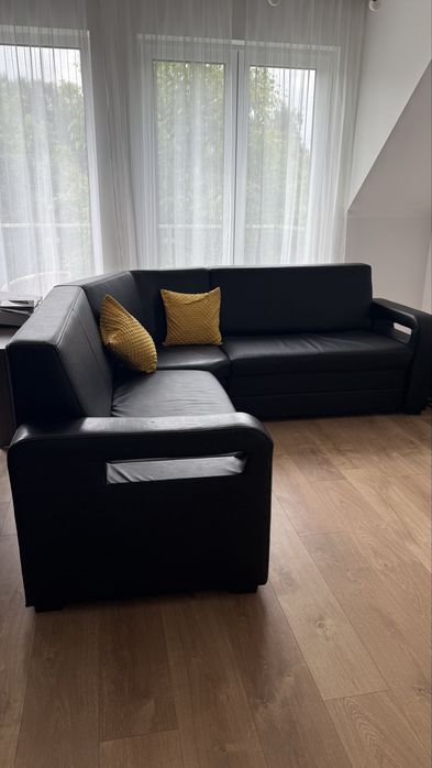Sofa czarna narozna