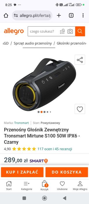 Głośnik bluetooth tronsmart mocny bass jak jbl