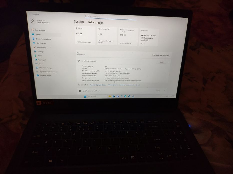 Acer aspire 3 Ryzen 5