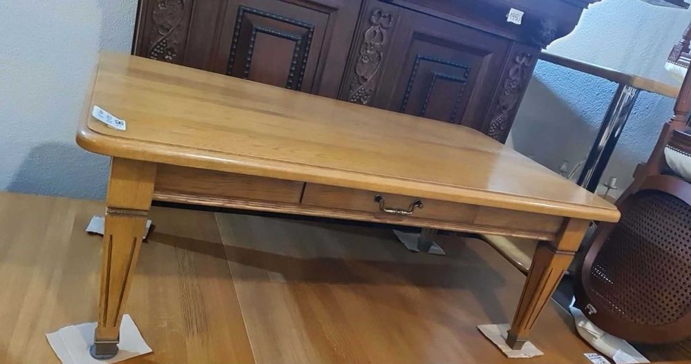 Ława stolik kawowy drewniana drewno dębowa jasna solidna FV DOWÓZ