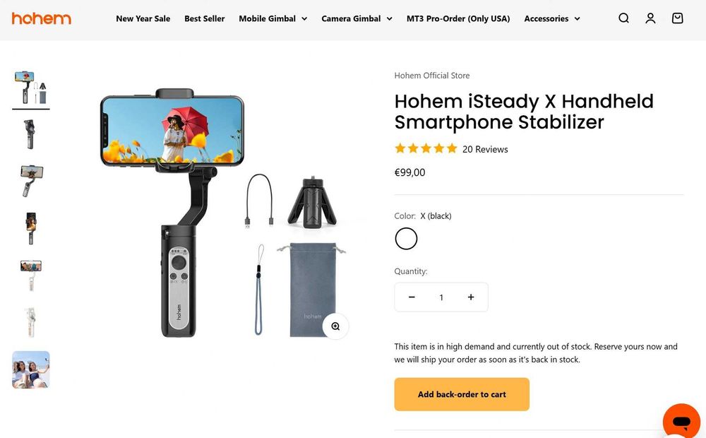 Hohem handheld stabilizer
