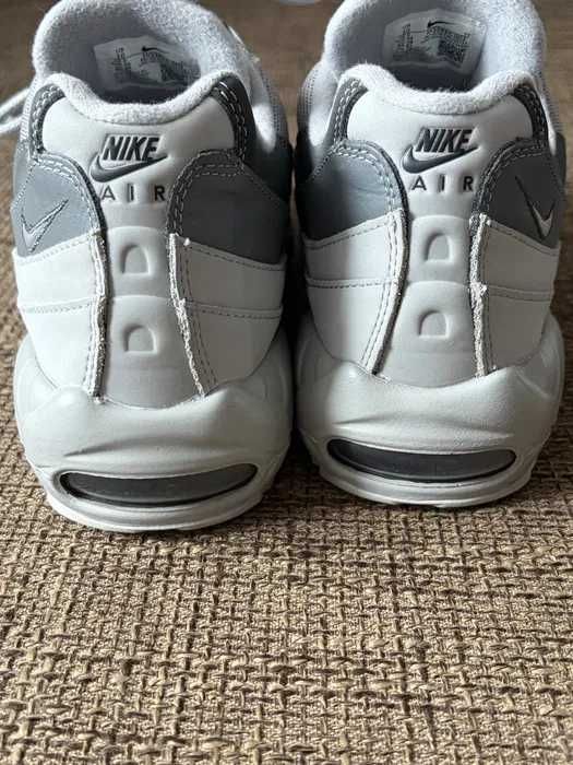 (БЕЗ ПЕРЕДОПЛАТИ) Nike Air Max 95 Grey White найк ейр макс 95 сірі білі кросівки сітка