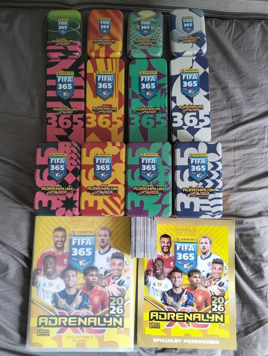 FIFA 365 Adrenalyn XL 2026 – duża kolekcja + album + 12 puszek