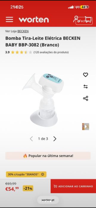 Bomba extratora de leite becken