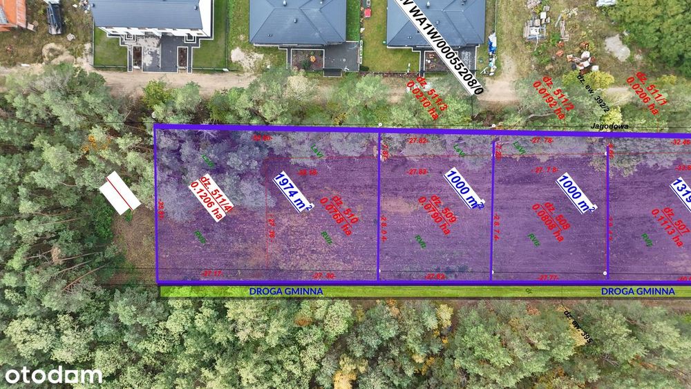 Działka budowlana 1000 m², Karolew, gm. Dąbrówka