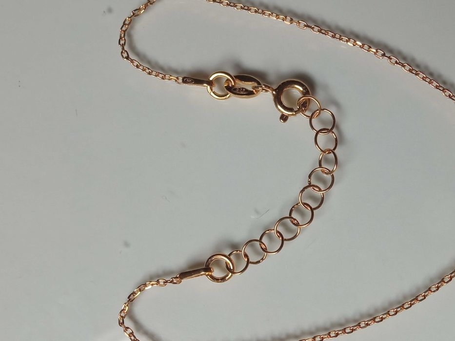Pozłacana bransoletka 17+3 cm Splot Ankier Sterling Silver 925