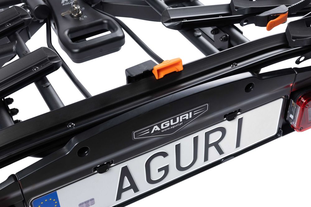 Bagażnik rowerowy platforma na hak Aguri Active Bike PRO 3 Black uchylany na 3 rowery 13PIN
