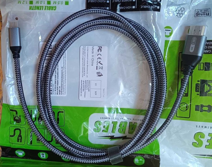 Кабель HDMI - microHDMI 1m оплетка