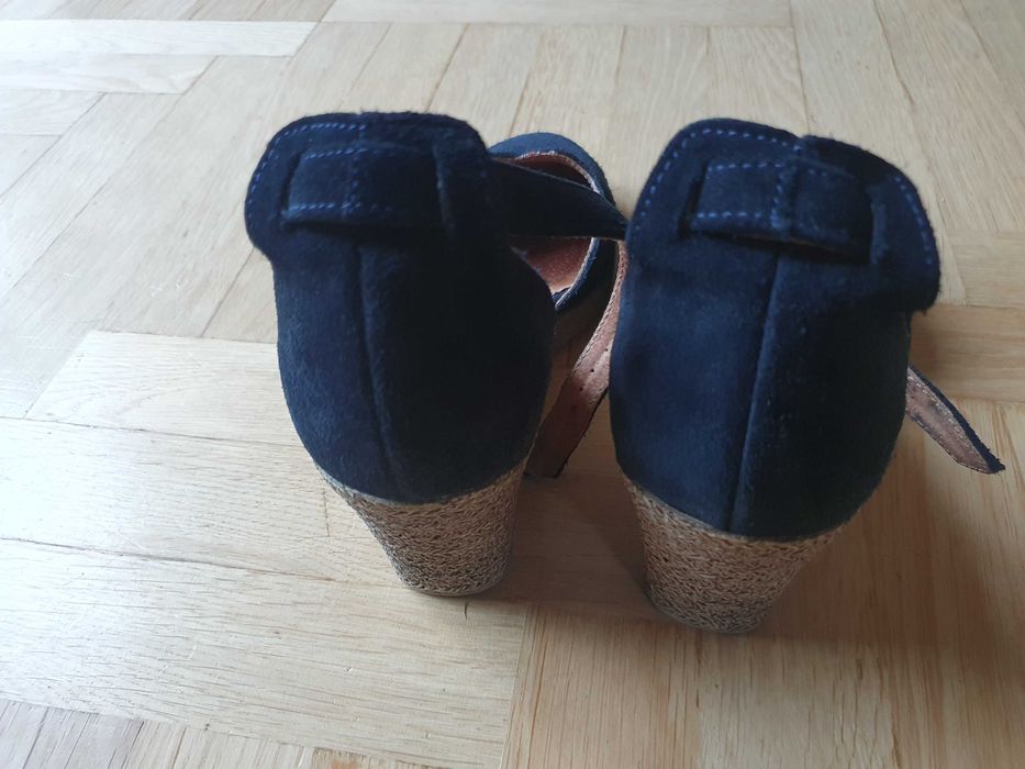 Buty Ryłko Relax skóra naturalna r. 36 (24 cm) - granatowe