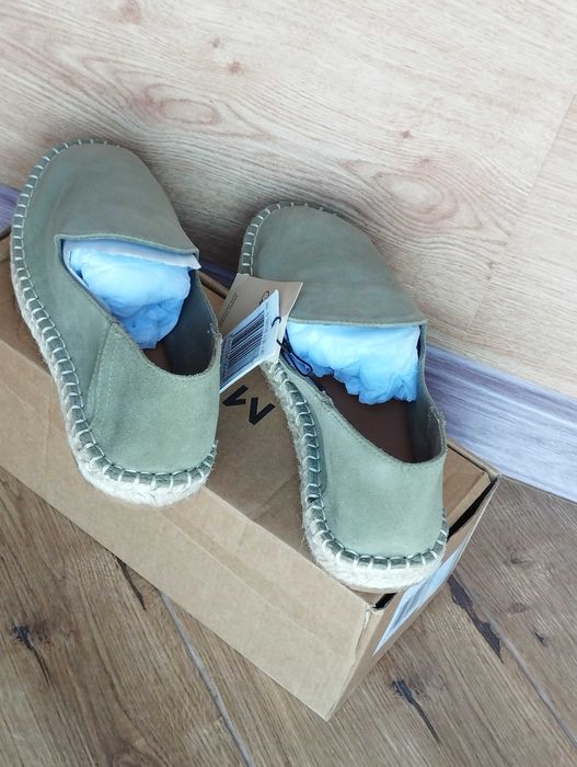 Нові замшеві еспадрільї MANGO Іспанія розмір 41 колір оливка