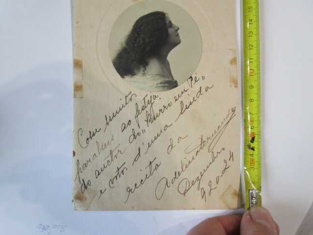 foto muita antiga actriz Teatro com dedicatória
