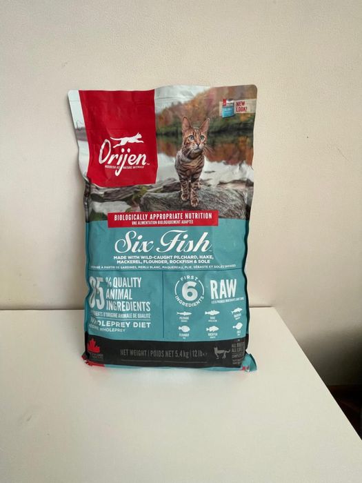 Сухий корм холістик для котів ORIJEN Six Fish Cat 1.8 кг 5.4 кг риба