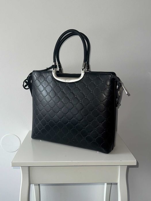 Kazar ALLA czarna torebka do ręki Biznesowa Skóra naturalna