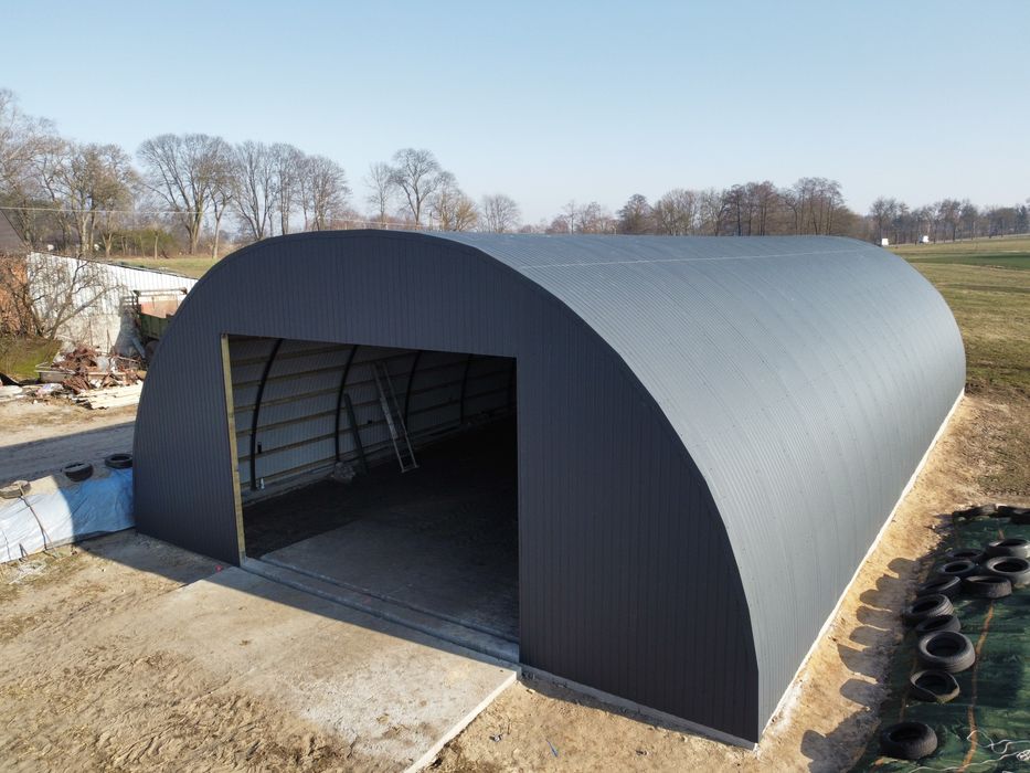 Konstrukcja hali łukowej 12m wzmocniona teownik 50x50x6 garaż magazyn