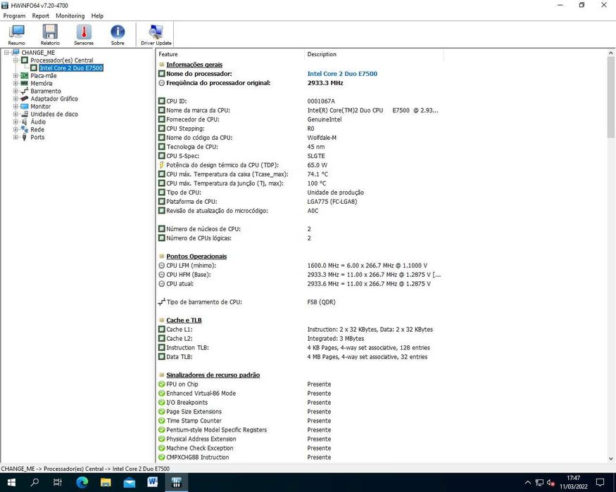 Computador DI Core2duo SSD e Windows 7 COA