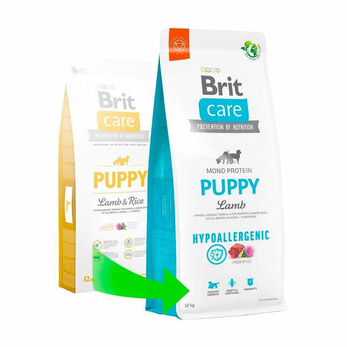 АКЦІЯ! 12 кг. 2350 грн. Корм для цуценят Brit Care Hypoallergenic Puppy гіпоалергенний з ягням