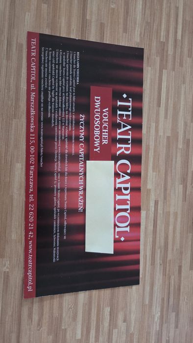 Voucher do teatru Capitol dla dwóch osób