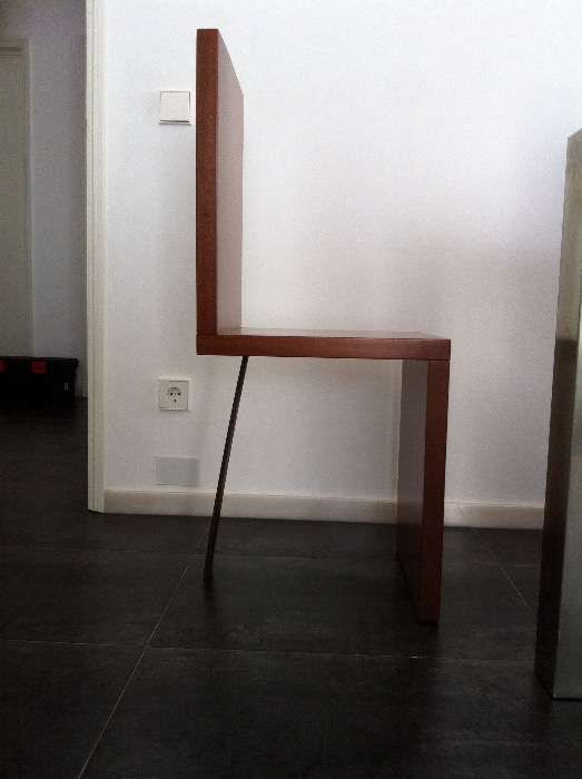 Cadeiras design em mogno macico