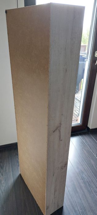 Półka regał stojący 140x48 cm | 5 półek | biały/dąb