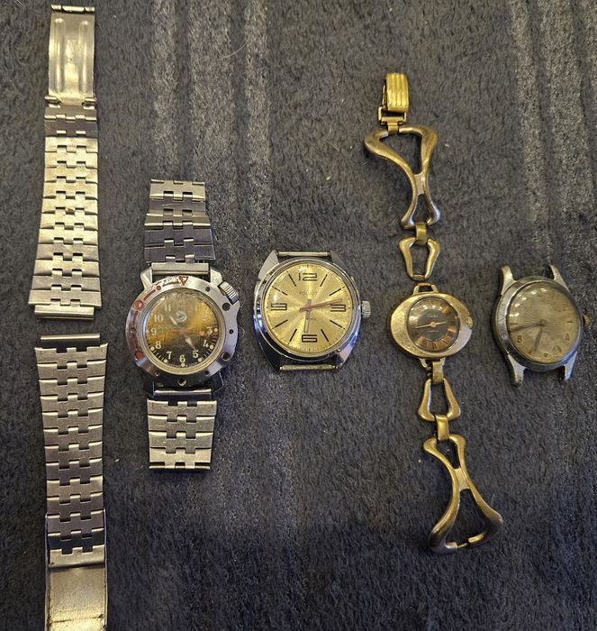 4 x zegarek radziecki ZSRR Wostok Poljot Sława Slava