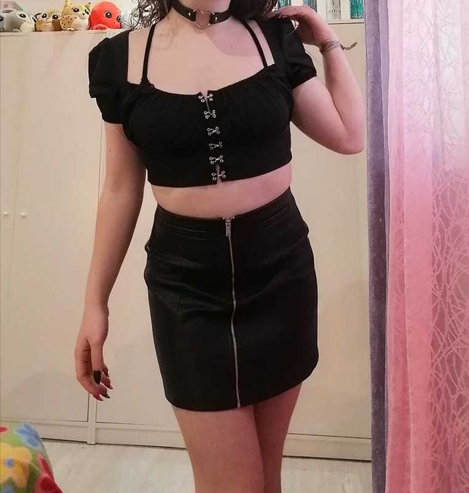 Black top with front opening