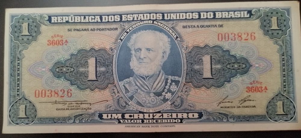 2 notas de 20 CRUZEIROS - Republica dos Estados Unidos