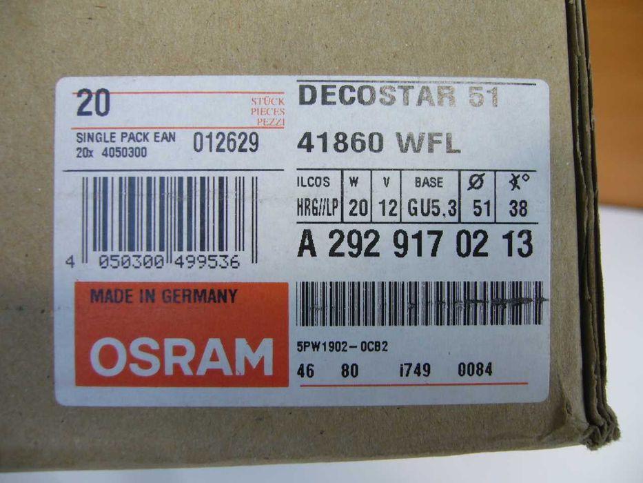Żarówka halogenowa Osram Decostar 51 12V 20W GU5.3 10 sztuk