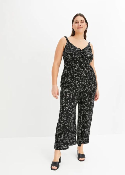 B.P.C kombinezon czarno-biały dżersejowy w groszki r.44/46