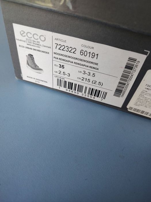 Демісезонні Ecco 35p черевики ботинки чоботи хайтопи сапоги