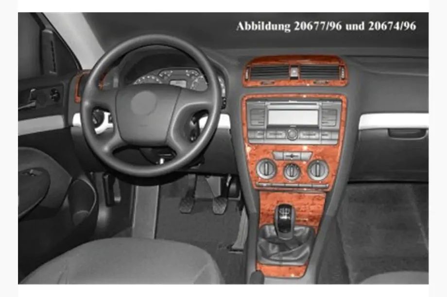 Декор панели (накладки на панель) Octavia A5/а4. Октавия а5).под дерев