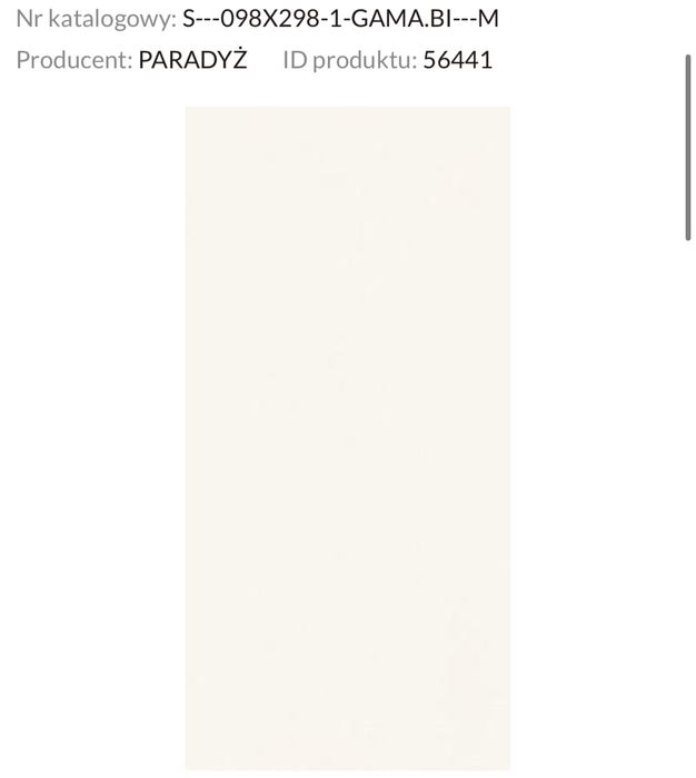 Płytki Paradyż Gamma Bianco Mat 5,88 m2 gatunek 1